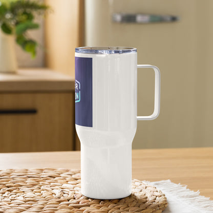 Travel mug with a handle