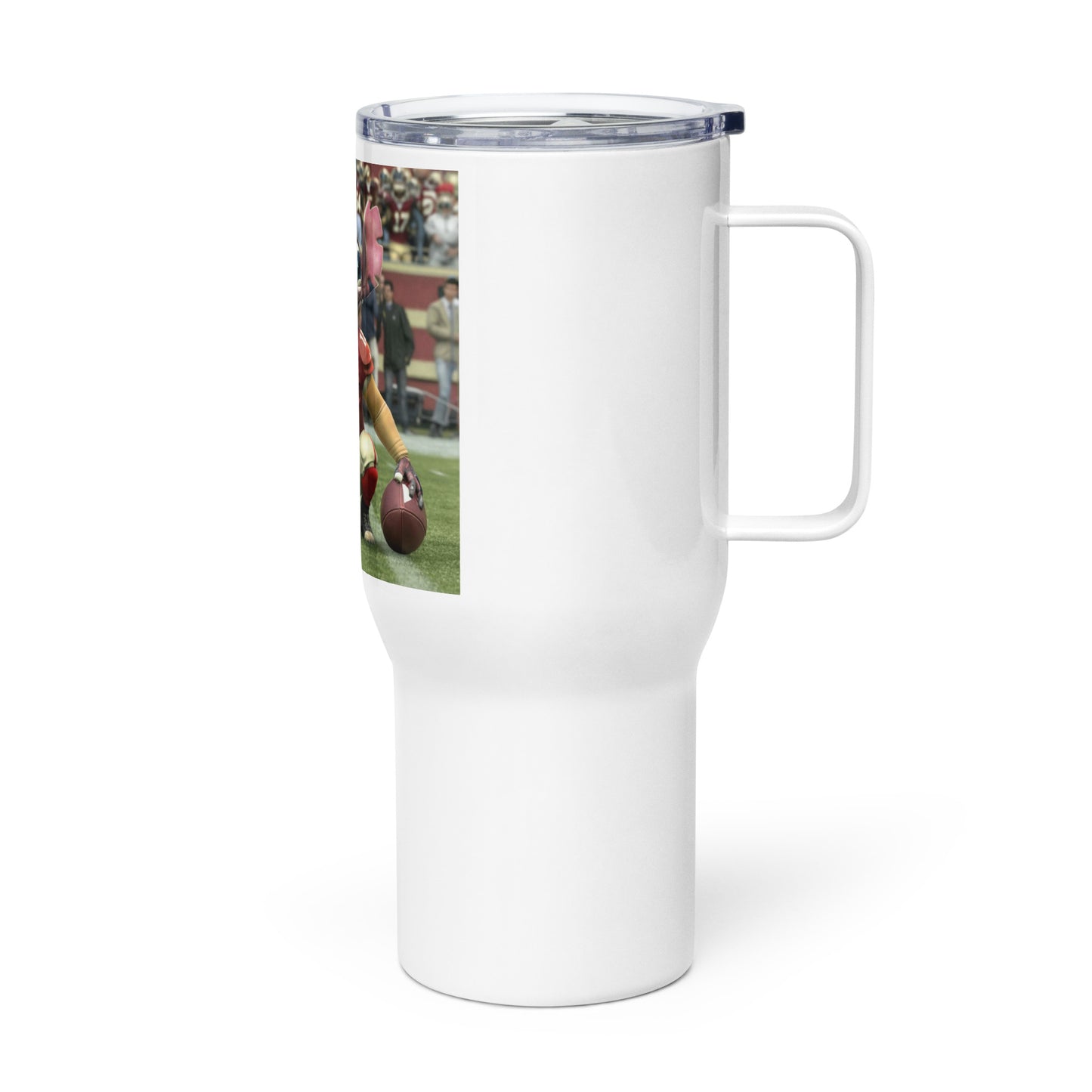 Travel mug with a handle