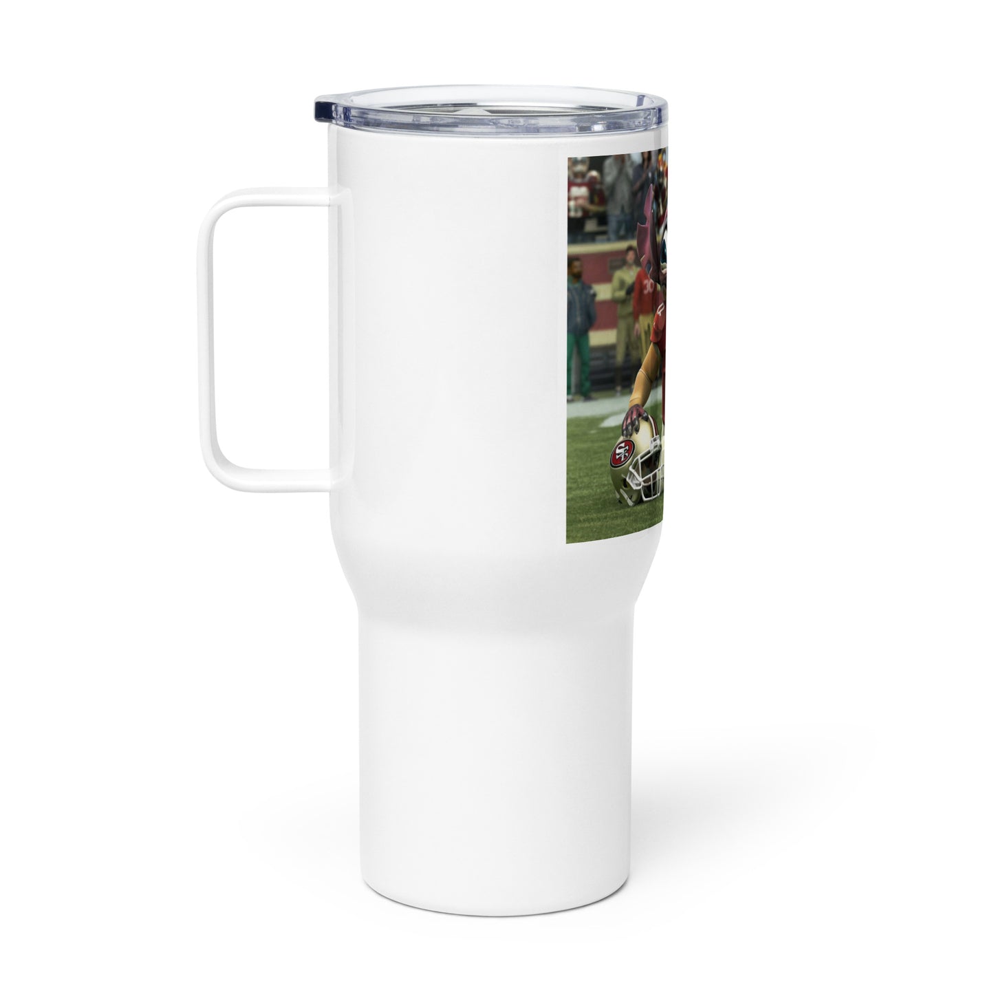 Travel mug with a handle