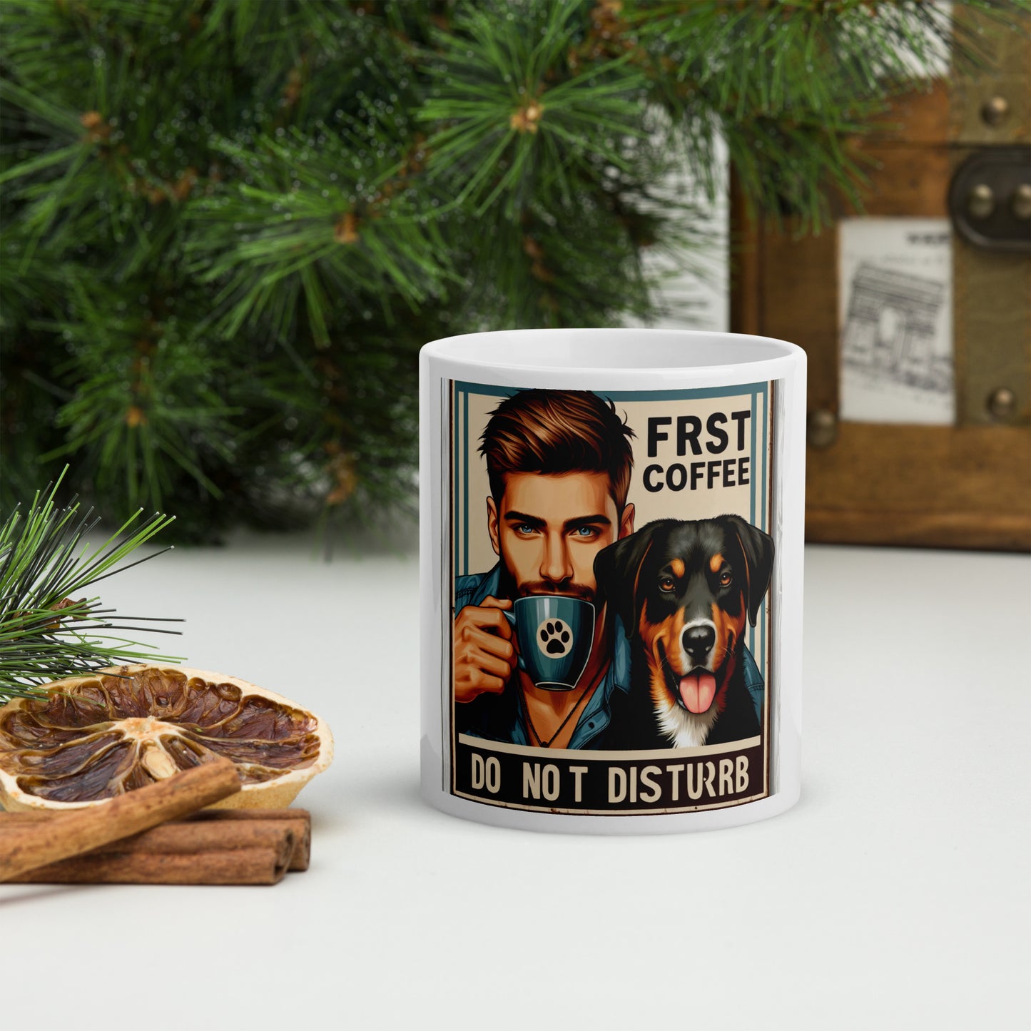 Coffe & Friends White glossy mug