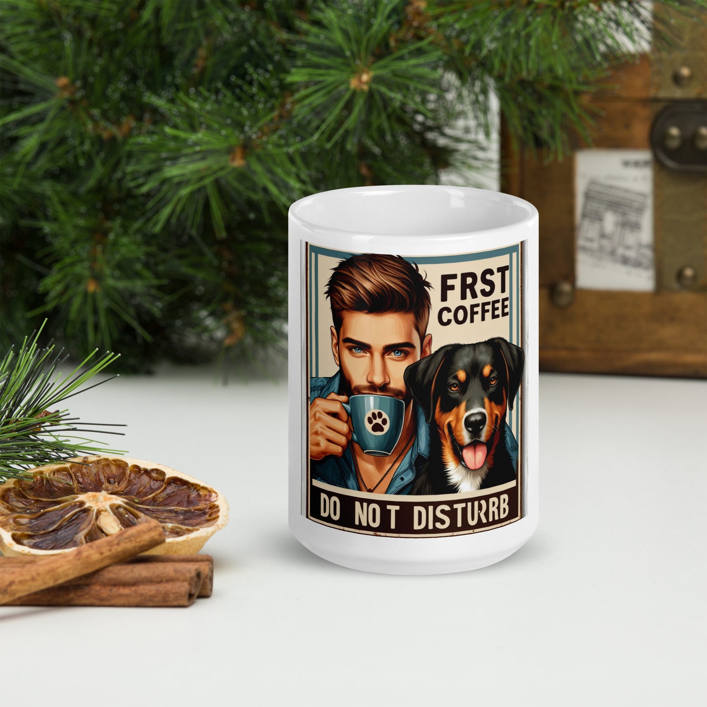 Coffe & Friends White glossy mug