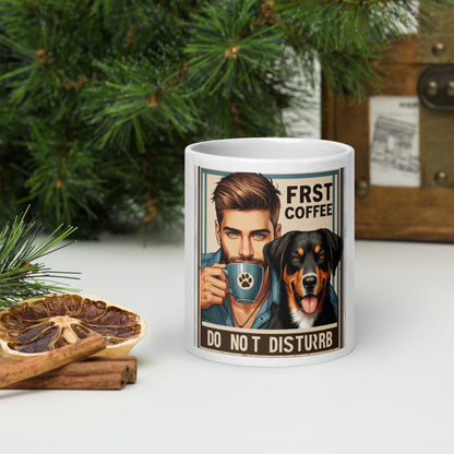 Coffe & Friends White glossy mug