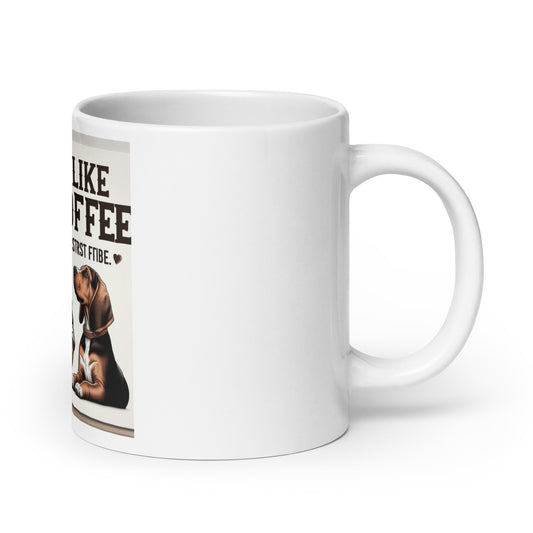 Coffe & Friends Taza blanca brillante