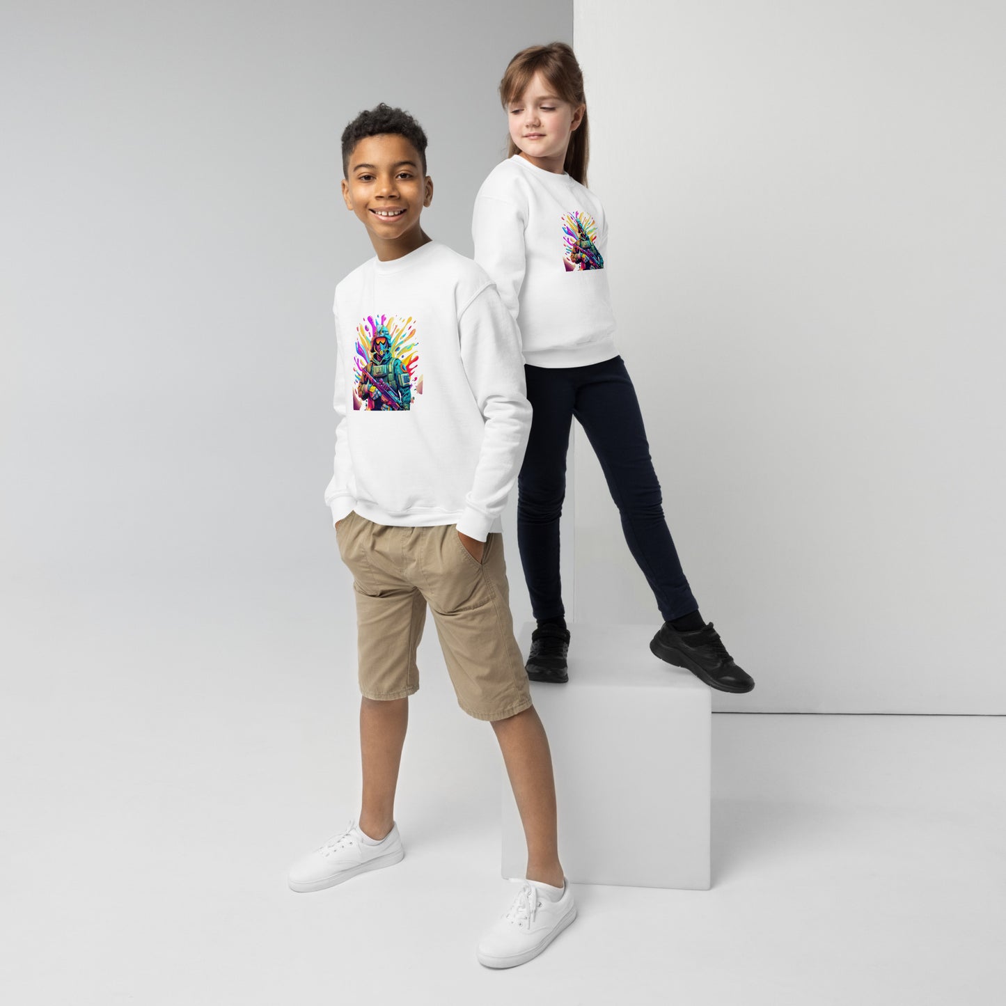 In The Game Ghost Splash Style Youth crewneck sweatshirt